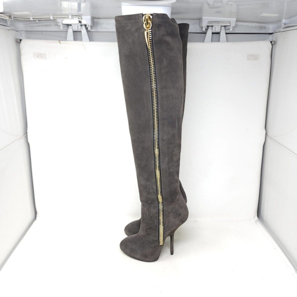 Giuseppe Zanotti Womens Boots Vera Brown Suede Leather OTK Heeled Sz 35.5 5.5 - Picture 6 of 12